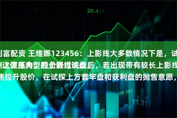 添利富配资 王维娜123456：上影线大多数情况下是，试盘。
探测上方压力，股价经过洗盘后，若出现带有较长上影线的K线形态，这便是典型的上影线试盘。
主力通过快速拉升股价，在试探上方套牢盘和获利盘的抛售意愿，看是否有资