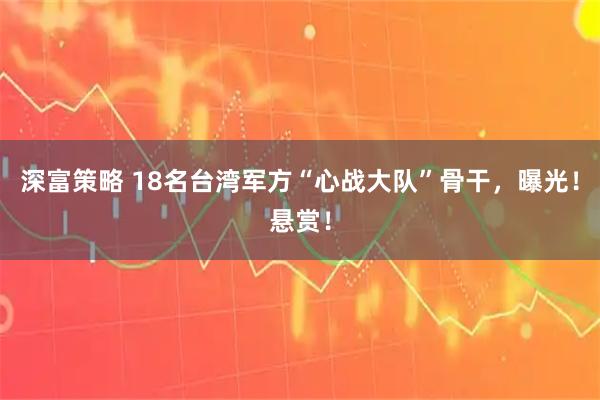深富策略 18名台湾军方“心战大队”骨干，曝光！悬赏！